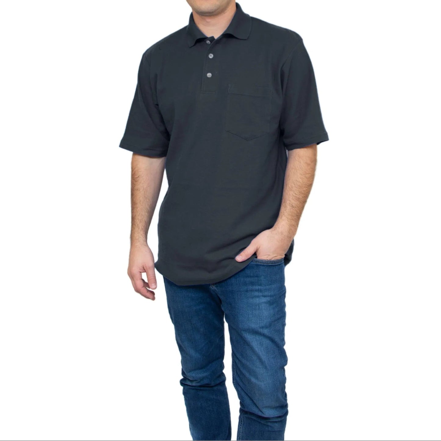 All American Clothing Pique Baumwoll-Polo mit Tasche