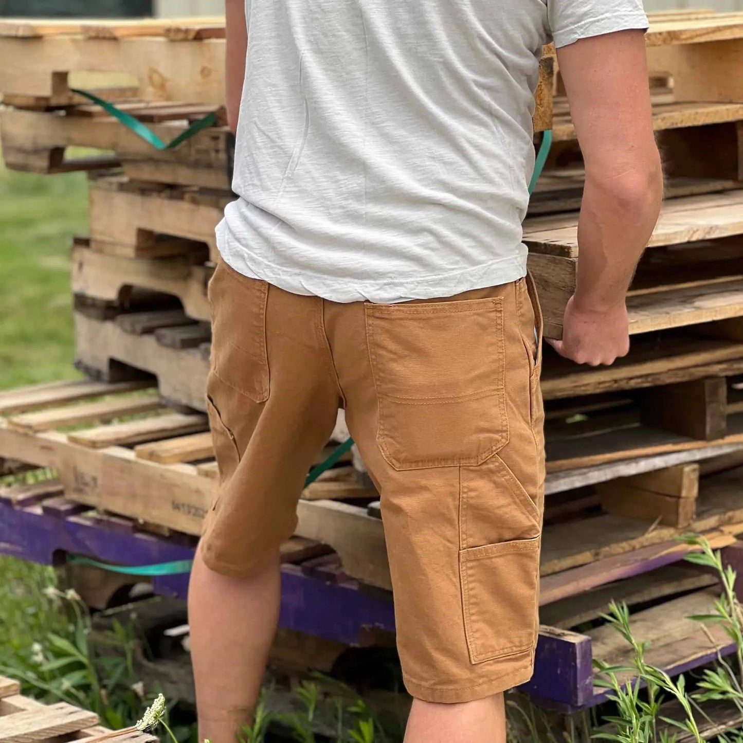 12 oz Entenlein Canvas Zimmermannshorts - Braun