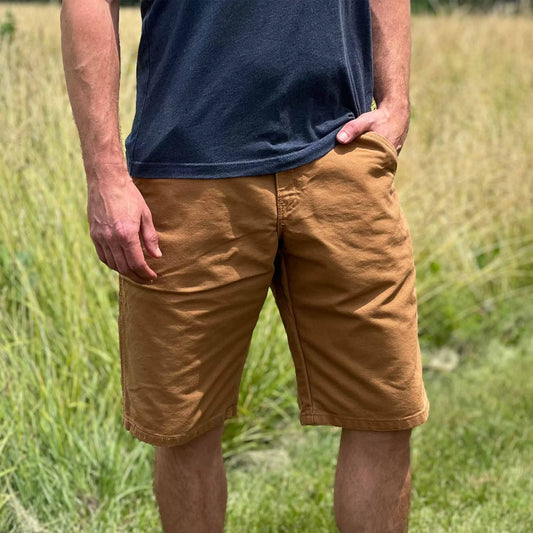 12 oz Entenlein Canvas Zimmermannshorts - Braun