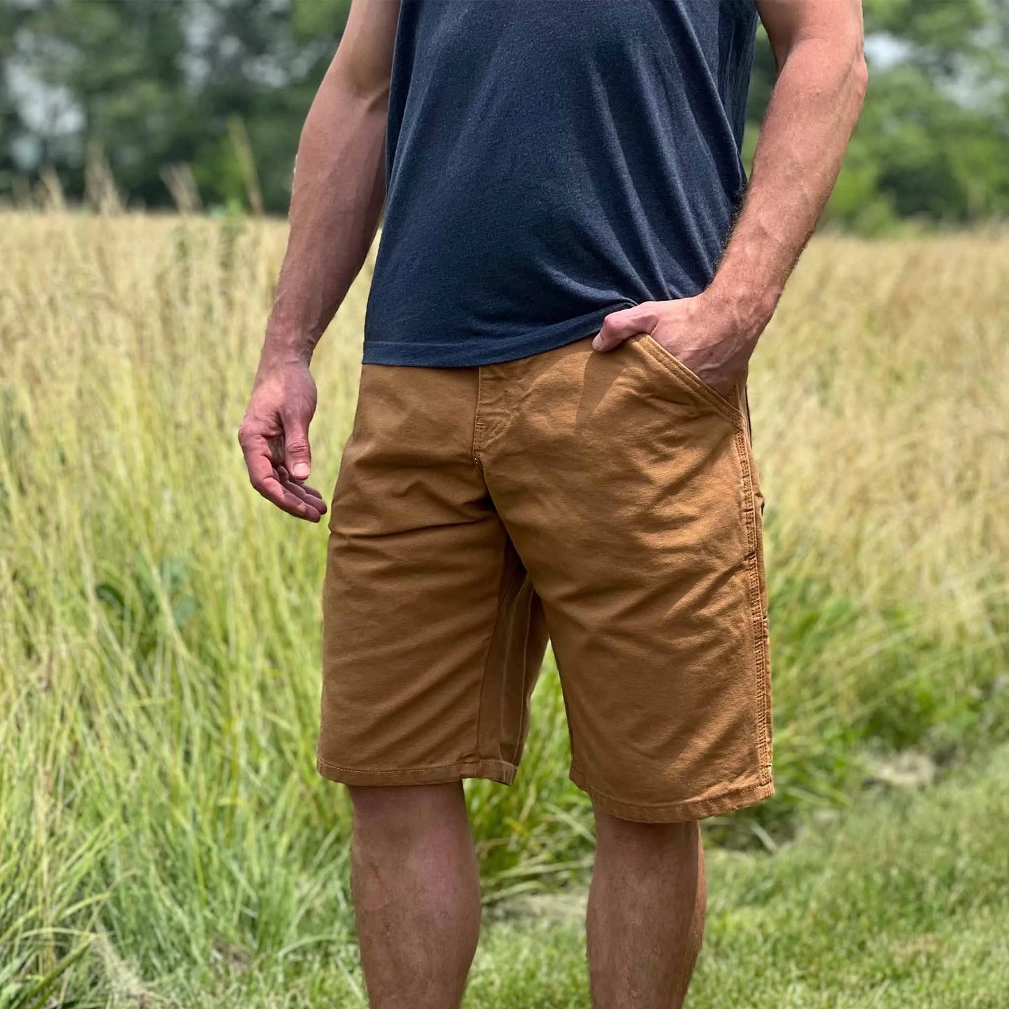 12 oz Entenlein Canvas Zimmermannshorts - Braun