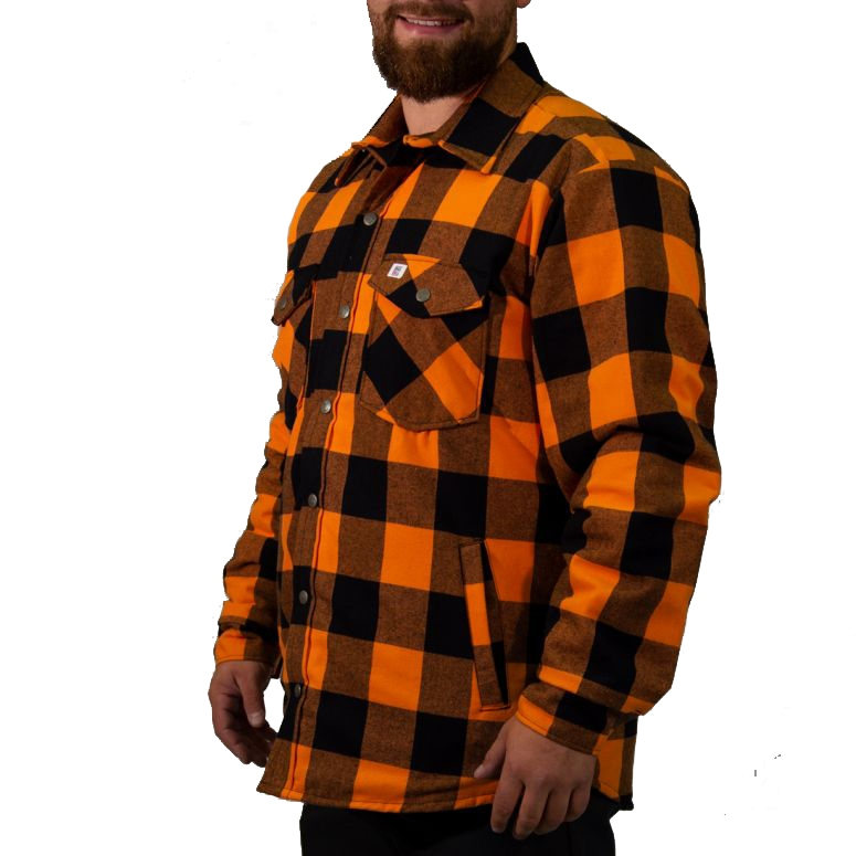 Gepolsterte Flanellhemdjacke mit Taschen