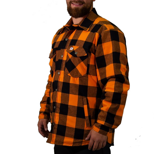 Gepolsterte Flanellhemdjacke mit Taschen
