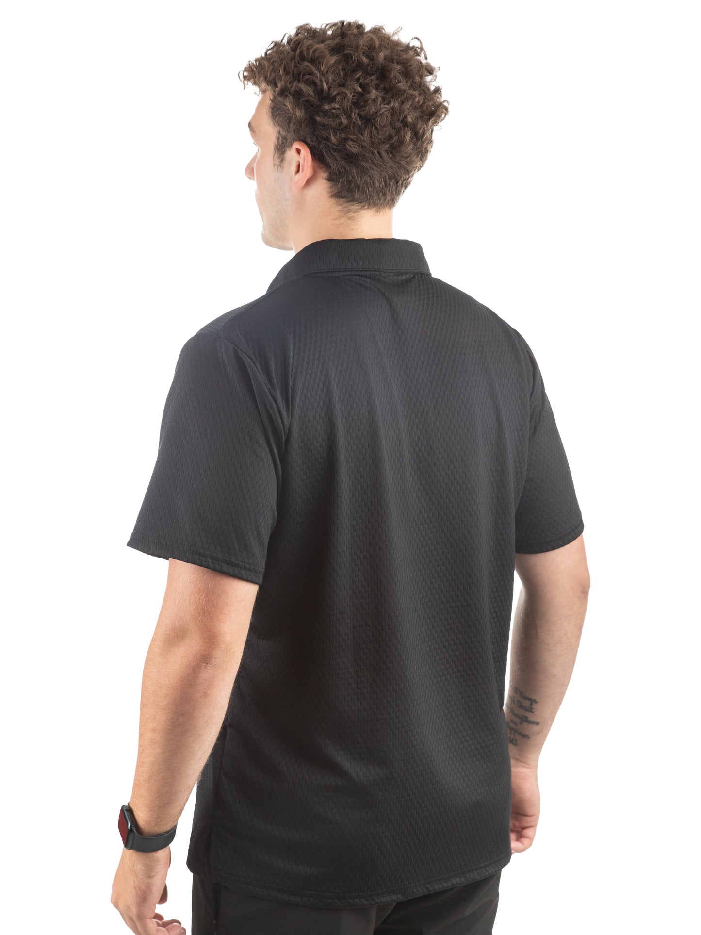 Herren Mesh Feuchtigkeitsableitendes Lockeres Kurzarm-Polohemd