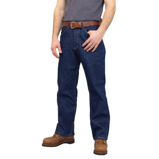 Herren Boot Cut Jeans mit Zwickel - Dunkel Stonewash