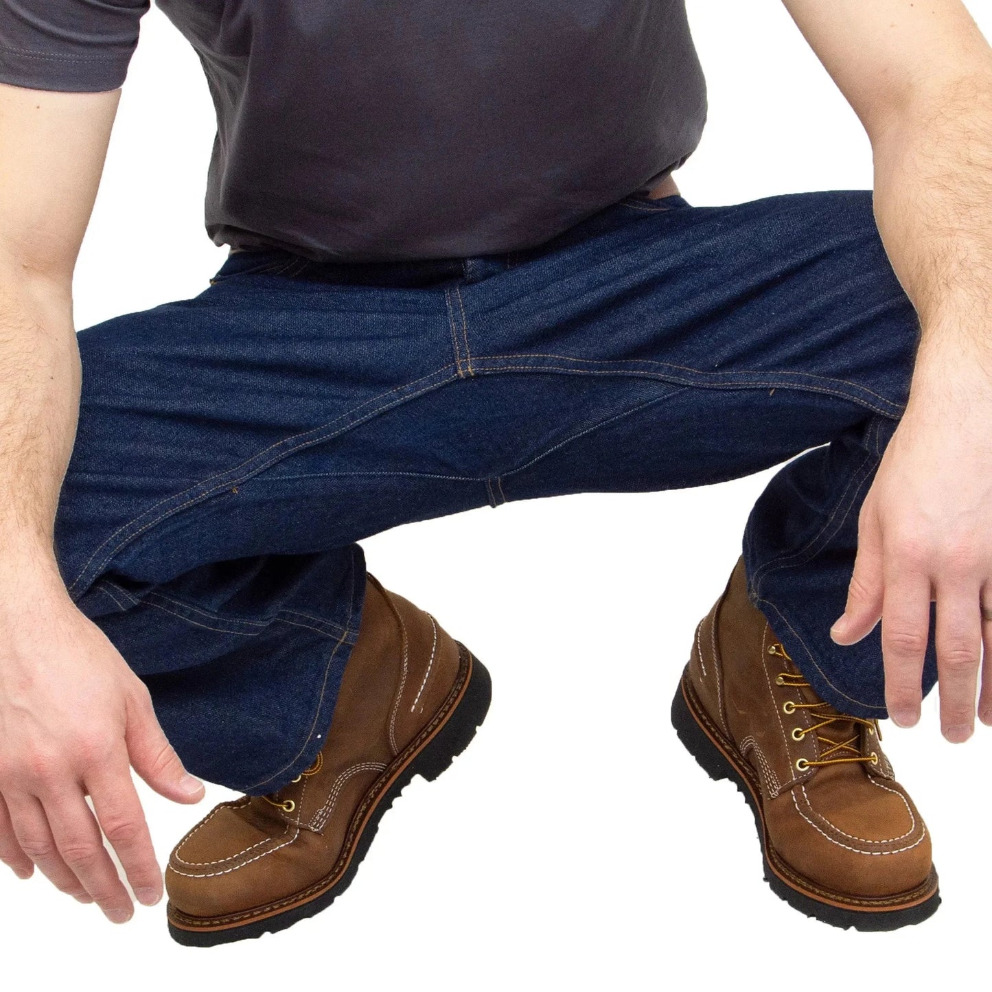 Herren Boot Cut Jeans mit Zwickel - Dunkel Stonewash