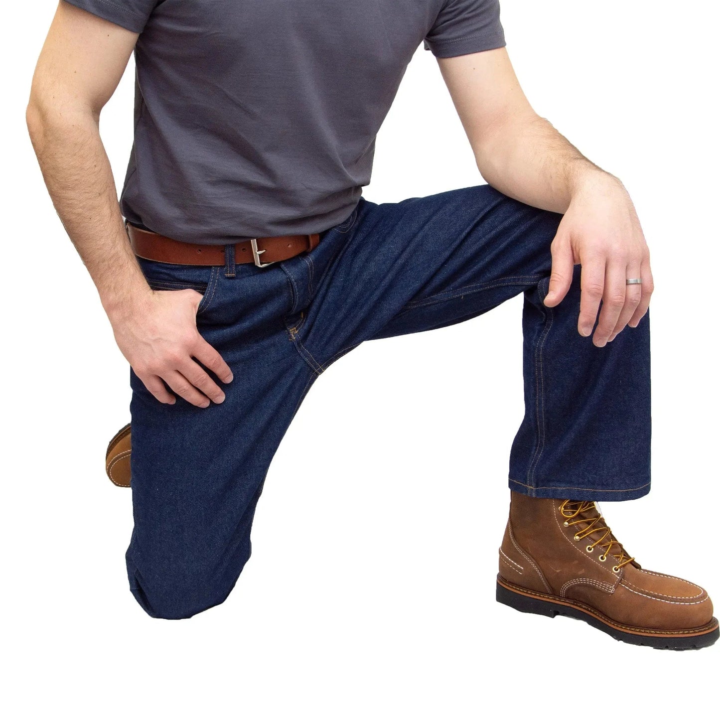 Herren Boot Cut Jeans mit Zwickel - Dunkel Stonewash