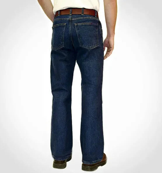 Herren Boot Cut Jeans mit Zwickel - Dunkel Stonewash