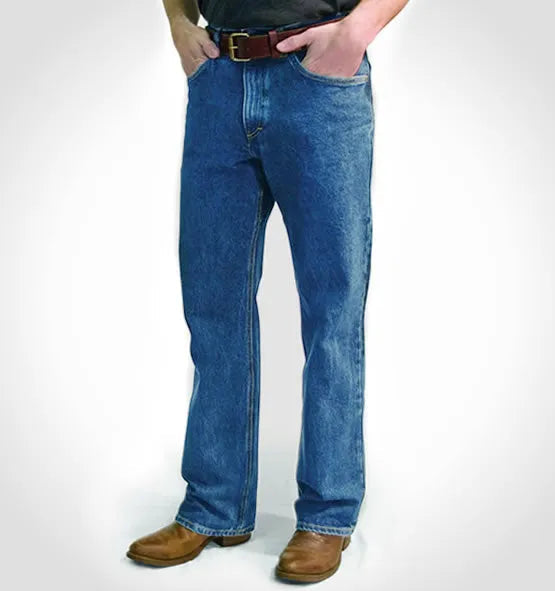 Herren Boot Cut Jeans mit Zwickel - Mittel Stonewash