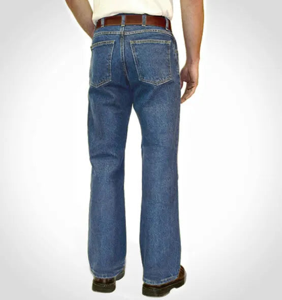 Herren Boot Cut Jeans mit Zwickel - Mittel Stonewash