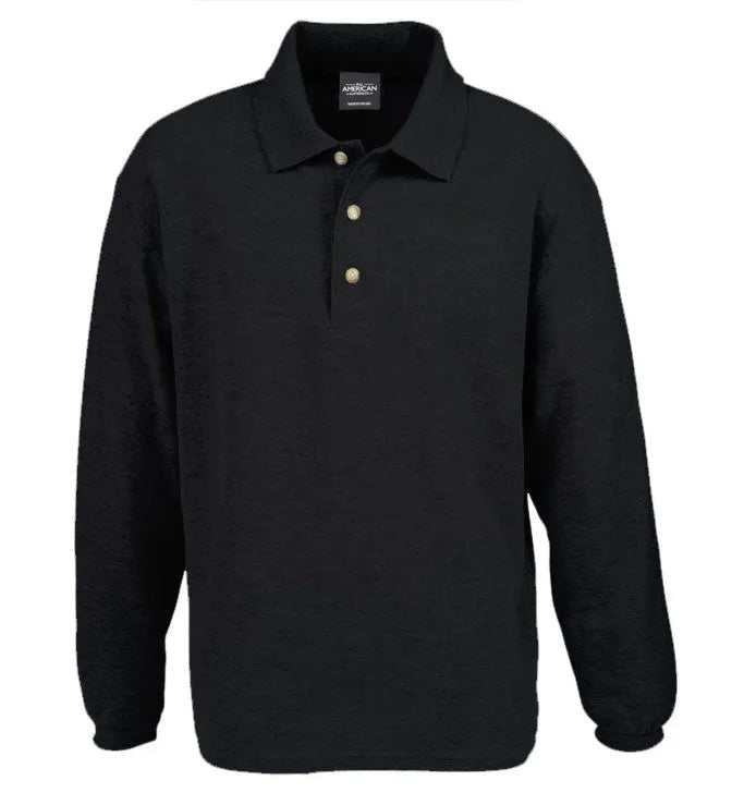 Herren Baumwoll Stretch Langarm Polo Shirt