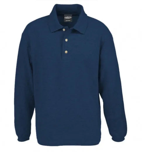 Herren Langarm Piqué Baumwoll-Polo-Shirt