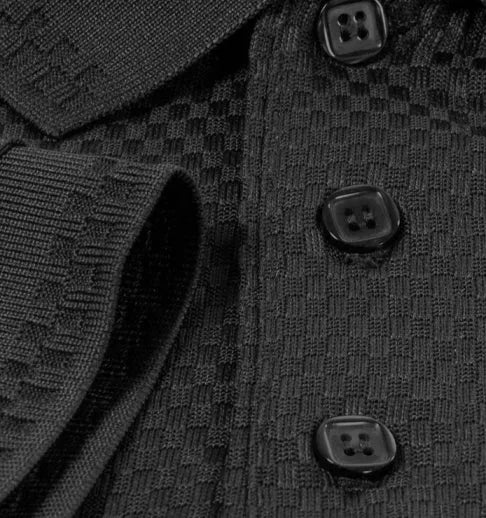 Herren Polo-Shirt mit Korbmuster