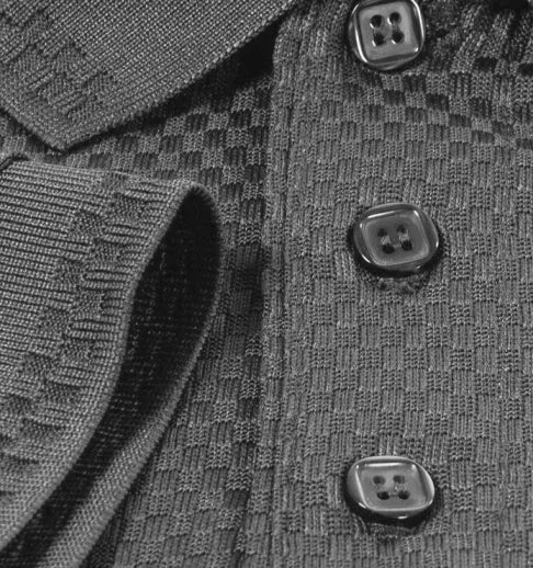 Herren Polo-Shirt mit Korbmuster