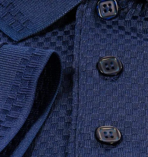Herren Polo-Shirt mit Korbmuster