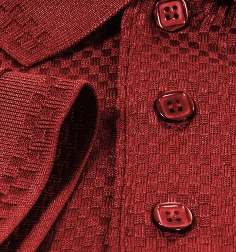 Herren Polo-Shirt mit Korbmuster