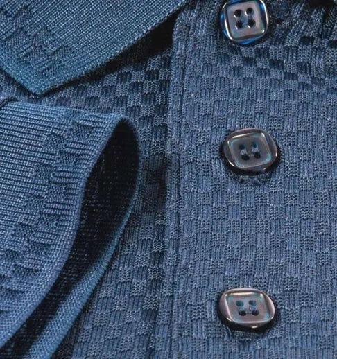 Herren Polo-Shirt mit Korbmuster