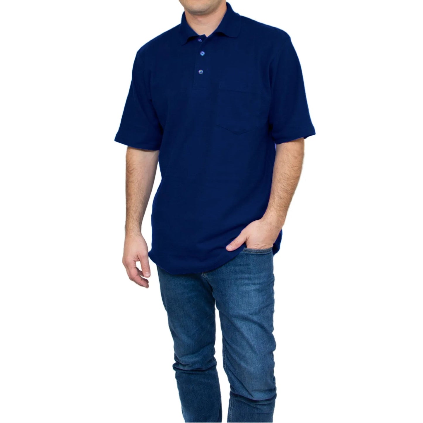 All American Clothing Pique Baumwoll-Polo mit Tasche