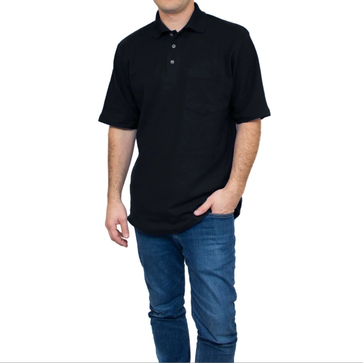 All American Clothing Pique Baumwoll-Polo mit Tasche