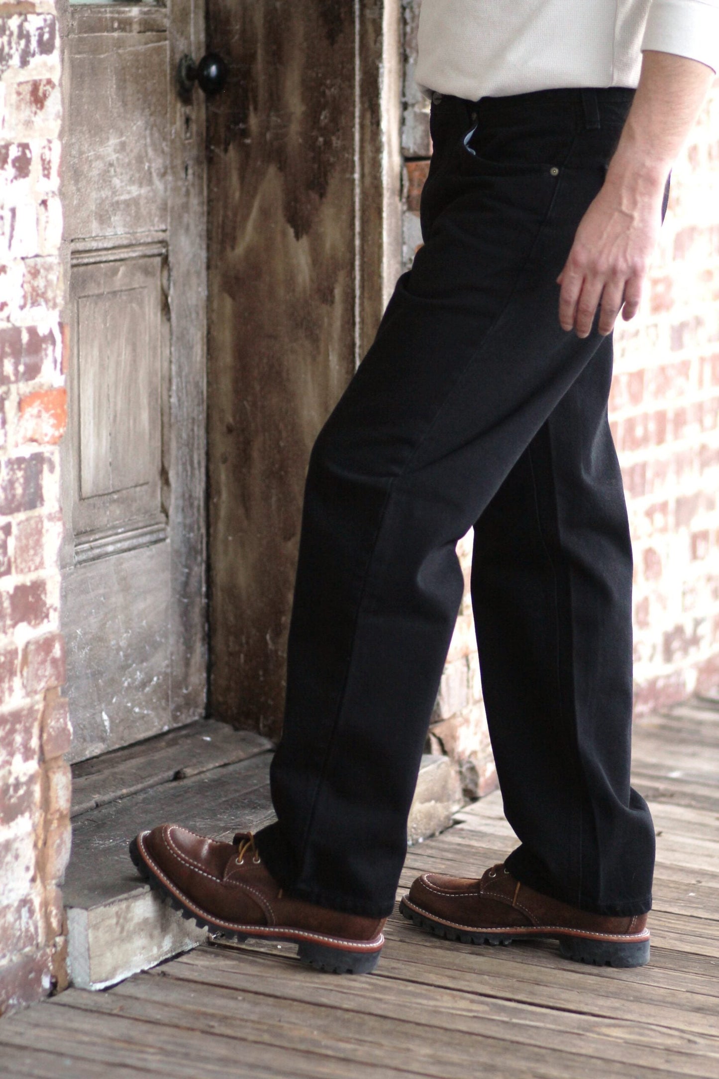 Gusset Easy Fit Jeans - Schwarz