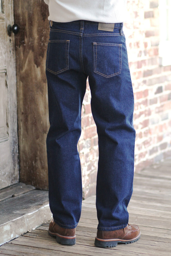 Gusset Regular Fit Jeans - Industrie Blau