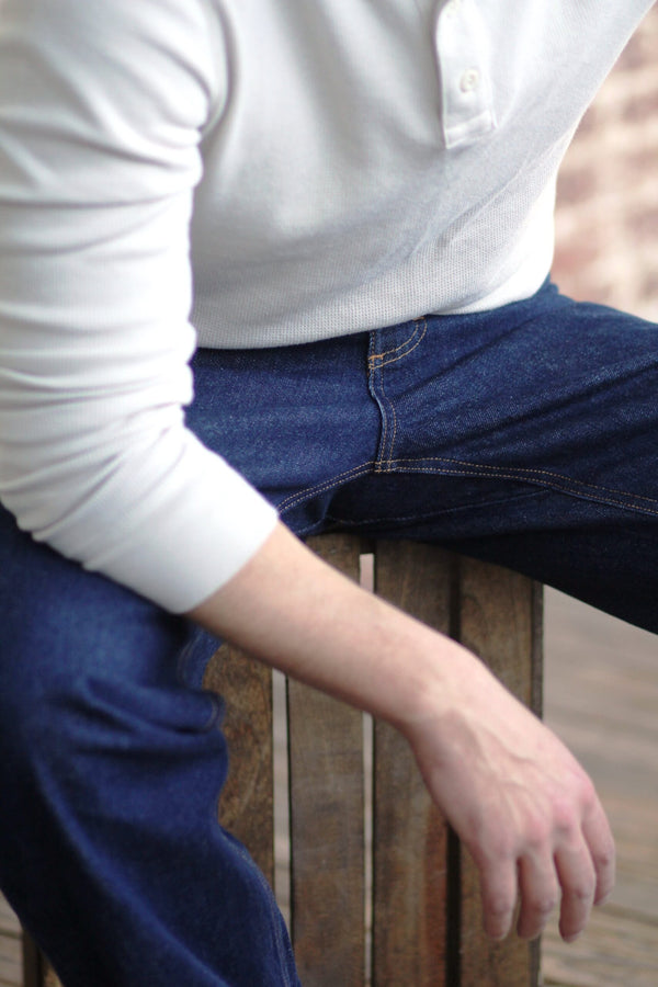 Gusset Regular Fit Jeans - Industrie Blau