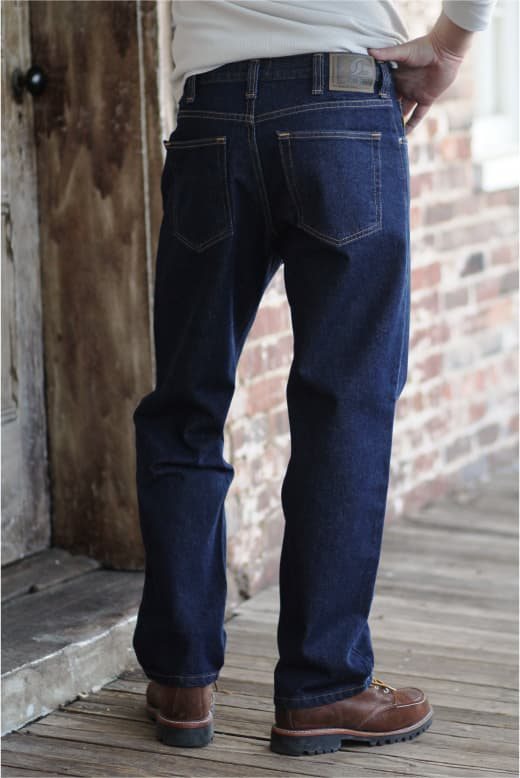 Gusset Relaxed Fit Jeans - Industrie Blau