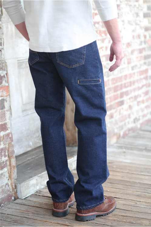 Gusset Lynchburg Relaxed Fit Sechs-Taschen Stretch Jeans - Industrielles Blau