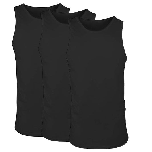 Herren 100% Baumwolle Ärmelloses T-Shirt - 3er Pack