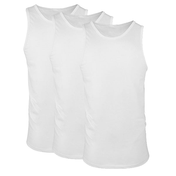 Herren 100% Baumwolle Ärmelloses T-Shirt - 3er Pack